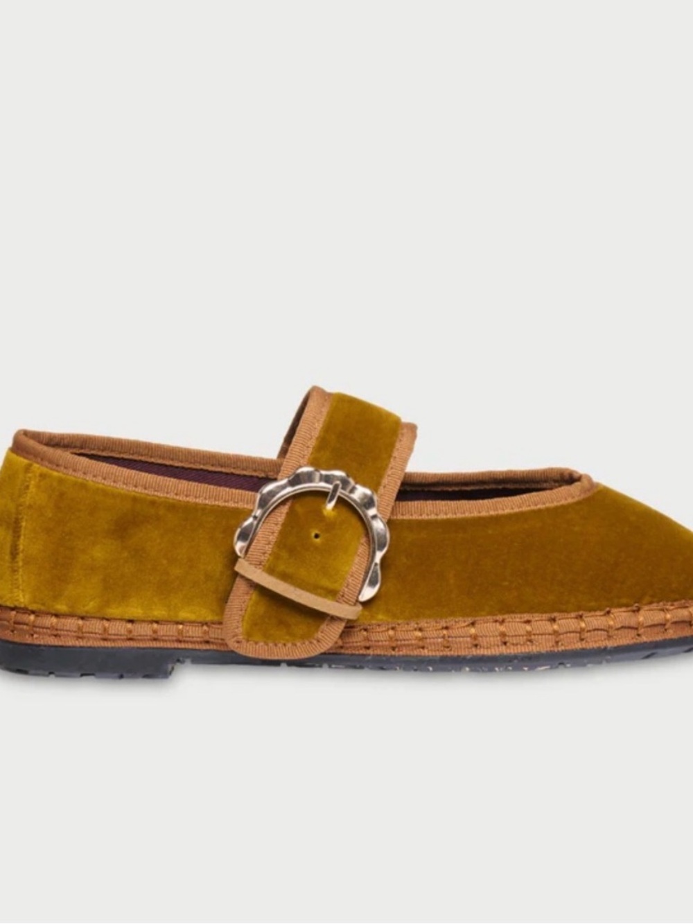 Flabelus Sophie Suede Mary Jane Flats in Mustard with Buckle 39 EU - Picture 2 of 10